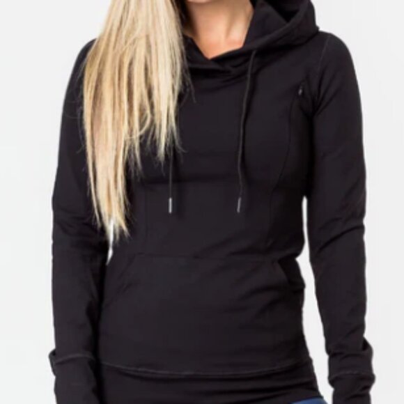 Cadenshae - Black Activewear Nursing Hoodie - Picture 3 of 4